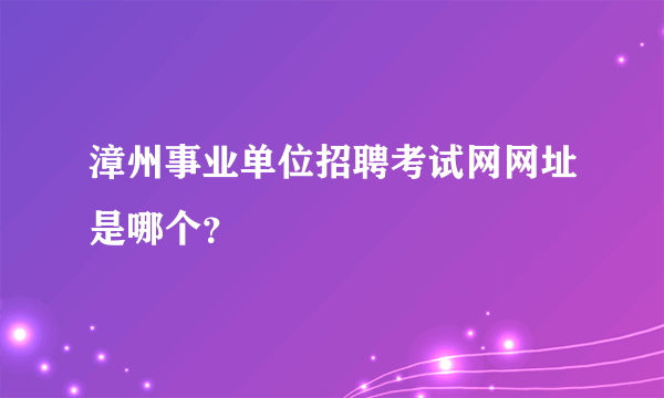 漳州事业单位招聘考试网网址是哪个？