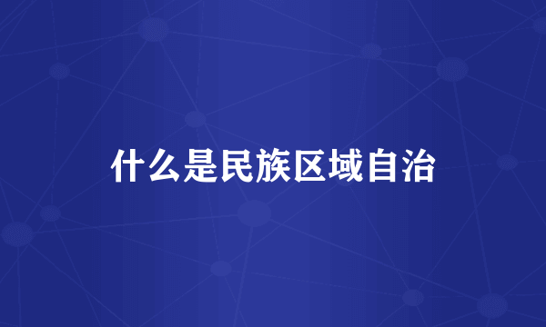 什么是民族区域自治