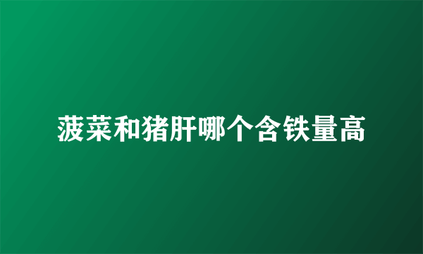菠菜和猪肝哪个含铁量高