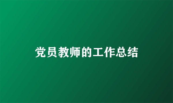 党员教师的工作总结