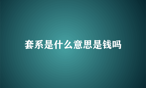 套系是什么意思是钱吗