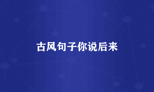 古风句子你说后来