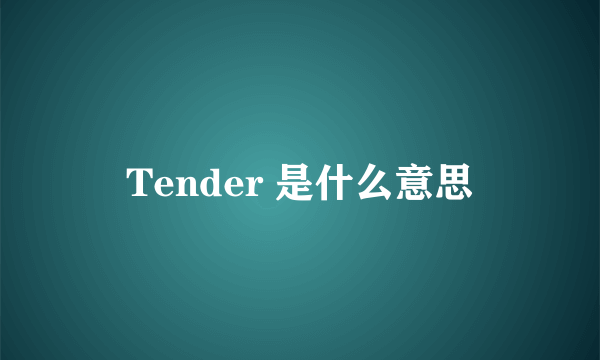 Tender 是什么意思