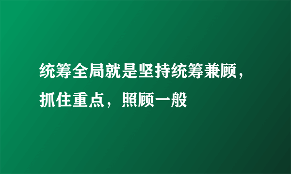 统筹全局就是坚持统筹兼顾，抓住重点，照顾一般