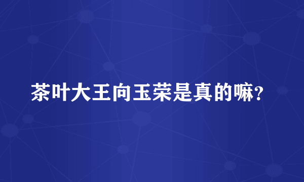 茶叶大王向玉荣是真的嘛？