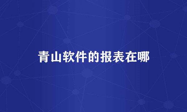 青山软件的报表在哪