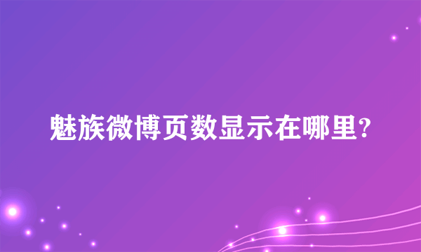 魅族微博页数显示在哪里?