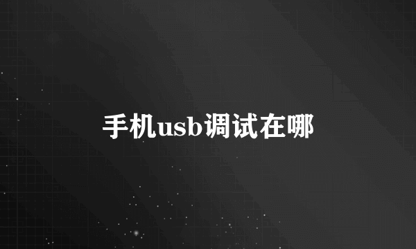 手机usb调试在哪