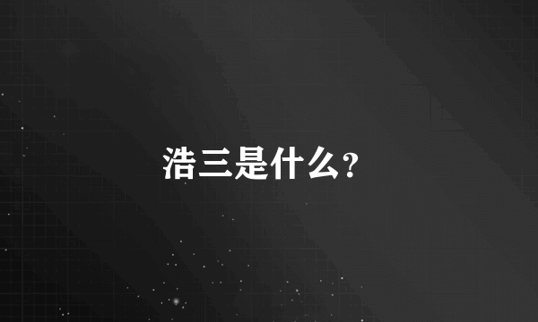 浩三是什么？