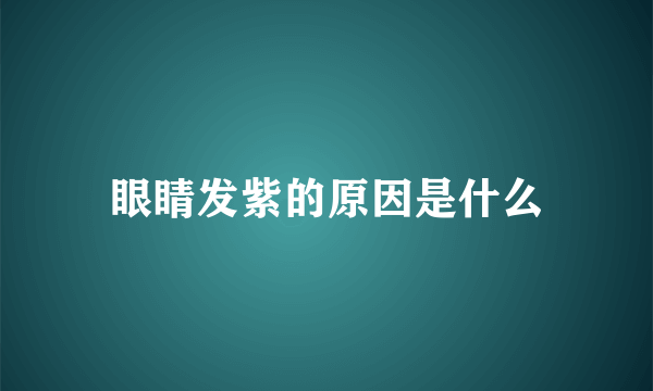 眼睛发紫的原因是什么