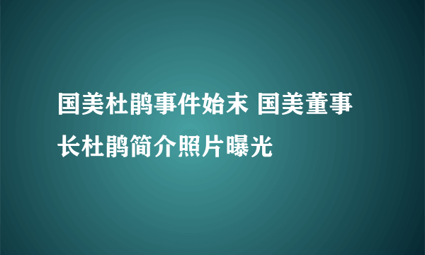 国美杜鹃事件始末 国美董事长杜鹃简介照片曝光