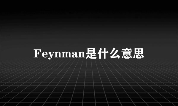 Feynman是什么意思