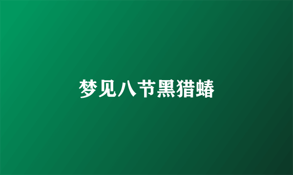 梦见八节黑猎蝽
