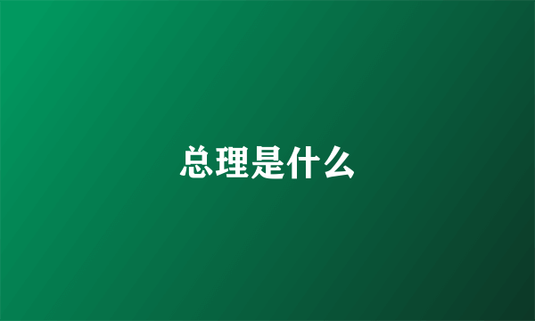 总理是什么