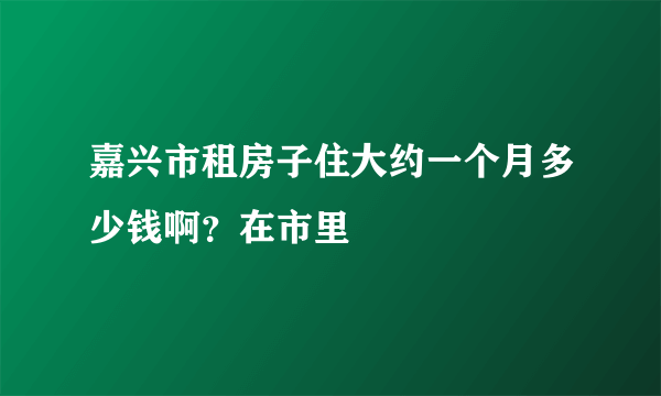 嘉兴市租房子住大约一个月多少钱啊？在市里
