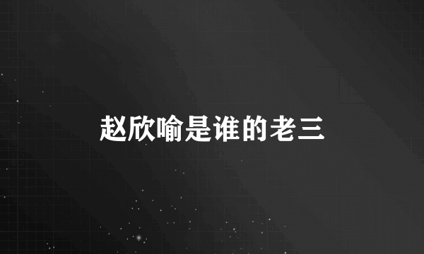 赵欣喻是谁的老三
