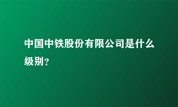 中国中铁股份有限公司是什么级别？