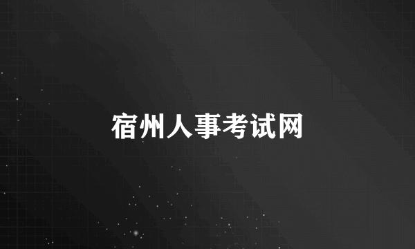 宿州人事考试网