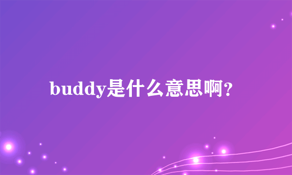 buddy是什么意思啊？