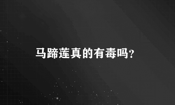 马蹄莲真的有毒吗？