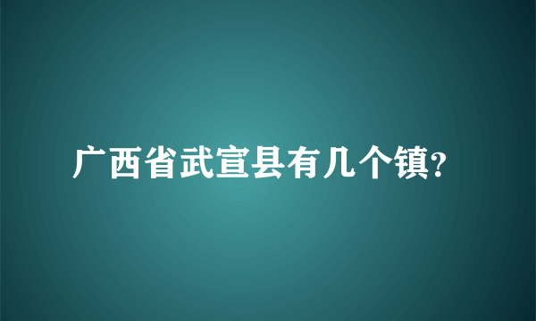 广西省武宣县有几个镇？