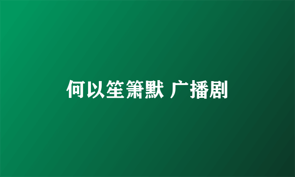 何以笙箫默 广播剧