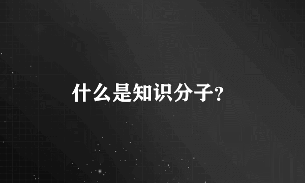 什么是知识分子？