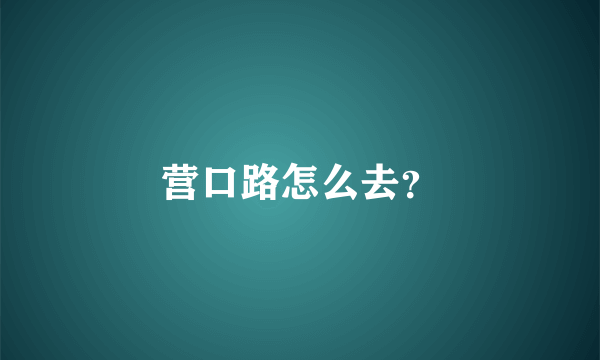 营口路怎么去？
