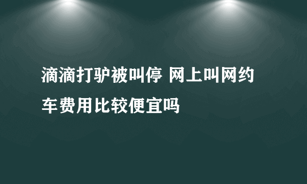 滴滴打驴被叫停 网上叫网约车费用比较便宜吗