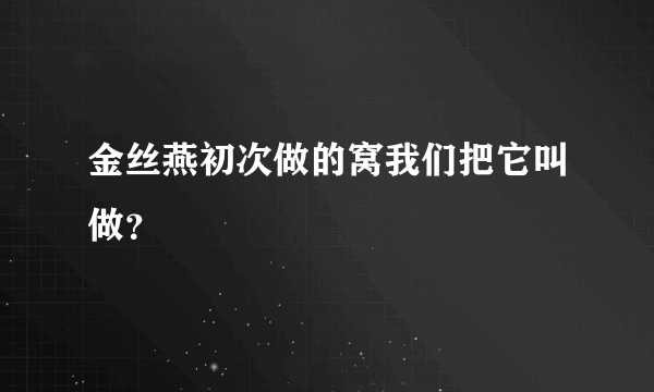 金丝燕初次做的窝我们把它叫做？