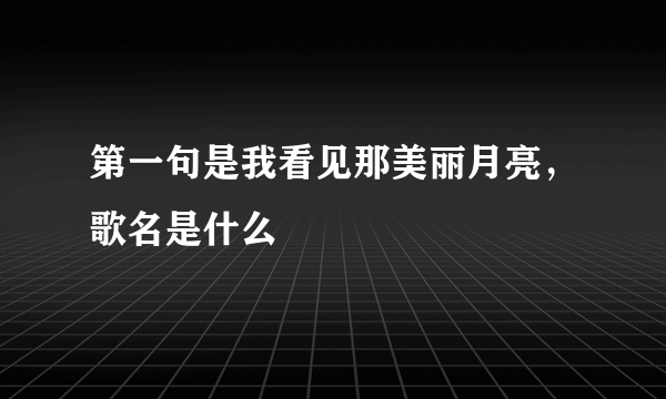 第一句是我看见那美丽月亮，歌名是什么