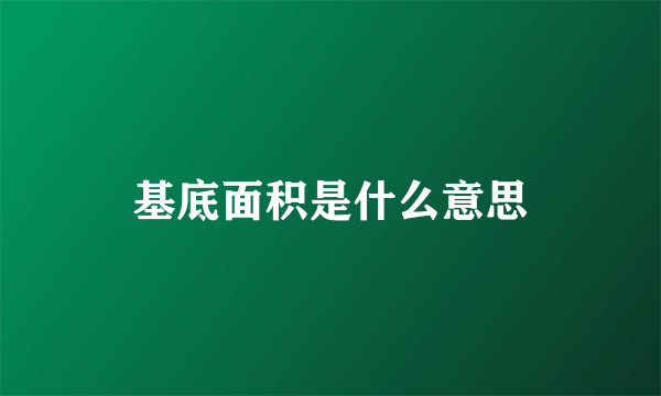 基底面积是什么意思