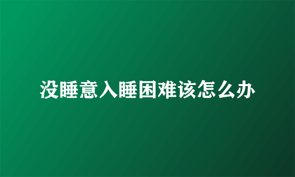没睡意入睡困难该怎么办