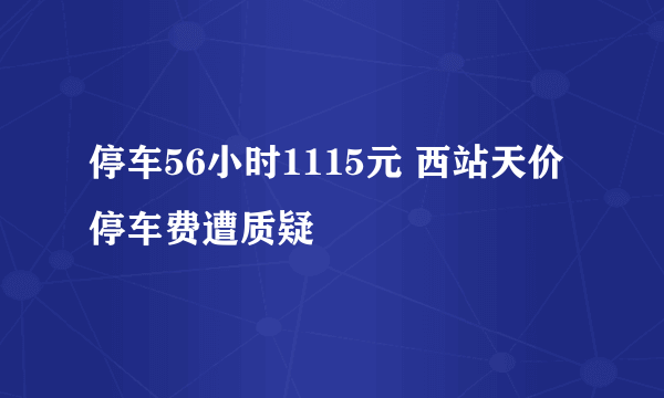 停车56小时1115元 西站天价停车费遭质疑
