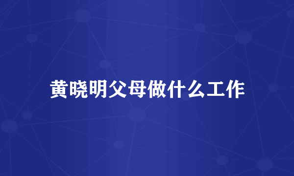 黄晓明父母做什么工作