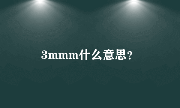 3mmm什么意思？