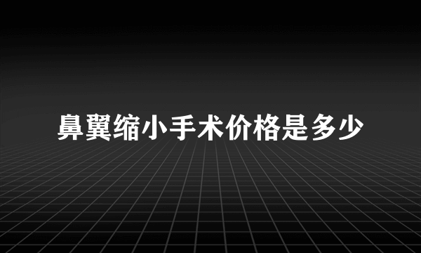 鼻翼缩小手术价格是多少