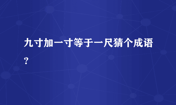 九寸加一寸等于一尺猜个成语？