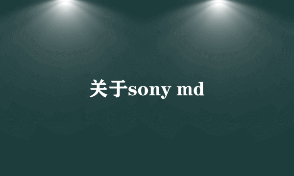 关于sony md