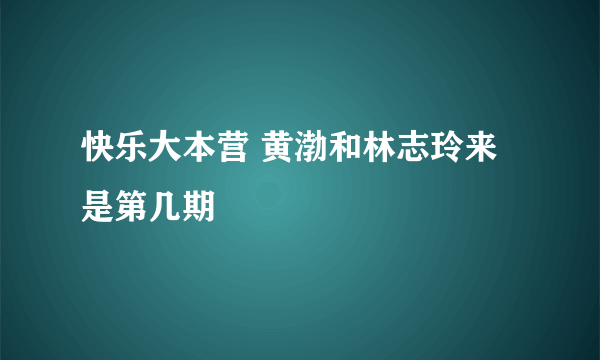快乐大本营 黄渤和林志玲来是第几期