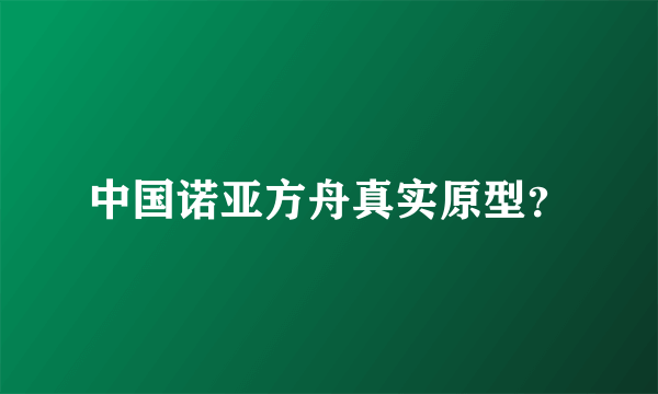 中国诺亚方舟真实原型？