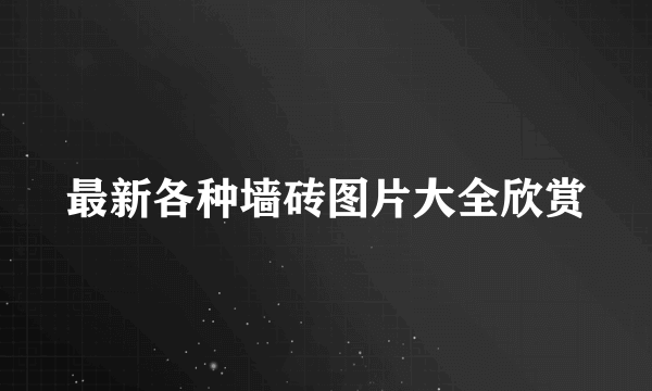 最新各种墙砖图片大全欣赏