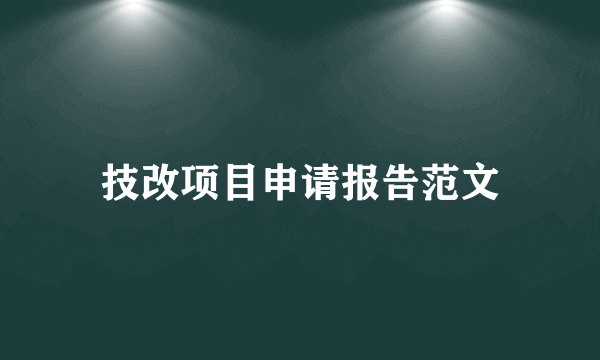技改项目申请报告范文