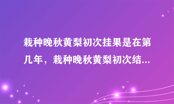 栽种晚秋黄梨初次挂果是在第几年，栽种晚秋黄梨初次结果是在第几年？
