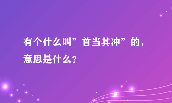 有个什么叫”首当其冲”的，意思是什么？