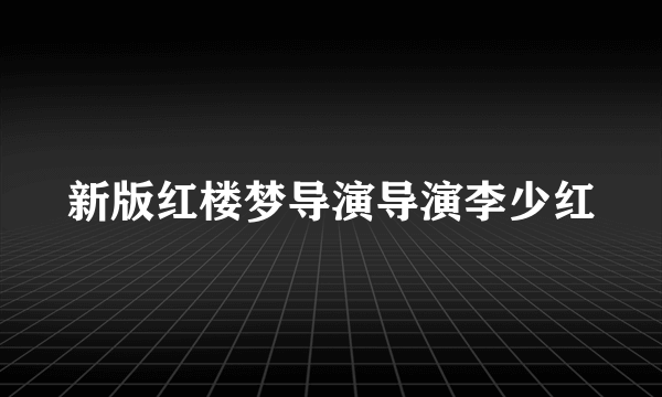 新版红楼梦导演导演李少红