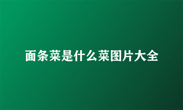 面条菜是什么菜图片大全