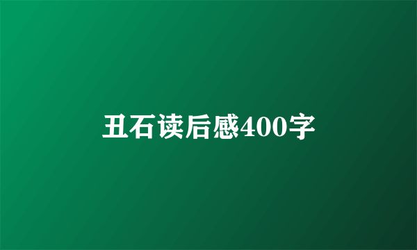丑石读后感400字