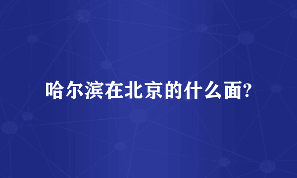 哈尔滨在北京的什么面?