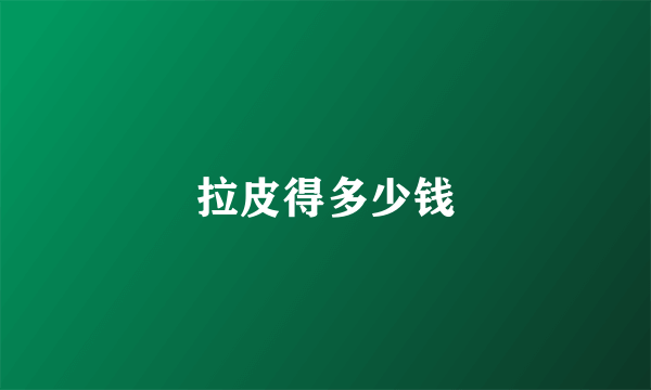 拉皮得多少钱